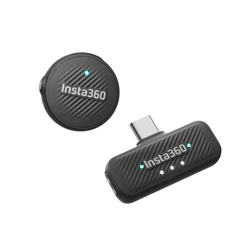 Insta360 Mic Air (1 TX + 1 RX) ピンマイク ワイヤレスマイク ノイズキャンセリング搭載 超軽量 10時間使用 到達｜Light Base