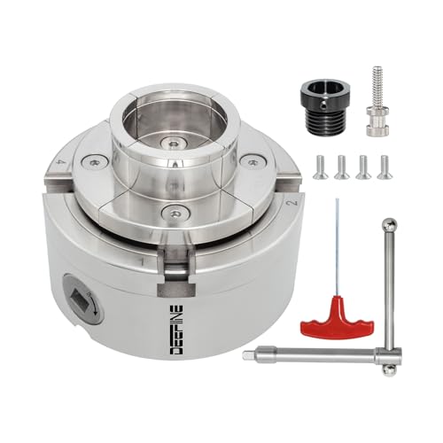 DEEFINE 4インチ木工旋盤チャックキット1''X 8 TPIネジと3/4''X 16 TPIアダプタ、ニッケルメッキ自定心4爪木工旋削チャ｜Light Base