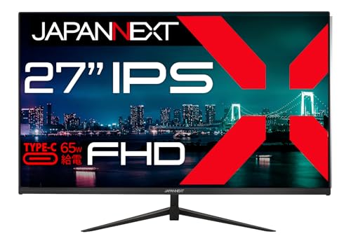 JAPANNEXT 27インチ モニター フルHD 1920x1080解像度 IPS ディスプレイ (/ USB-C 給電 (65W) / スピ｜Light Base