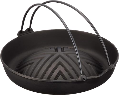 岩鋳 Iwachu 焼肉ジンギスカン鍋 ツル付 黒焼付 直火用 南部鉄器 23006｜Light Base