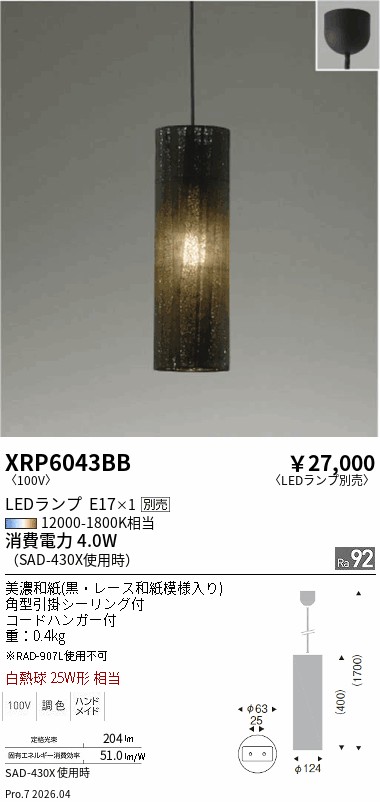 XRP6043BB Abita ペンダント ENDO 遠藤照明 エンドウ 【3980円以上(税込)で送料無料】|LIGHTBEING