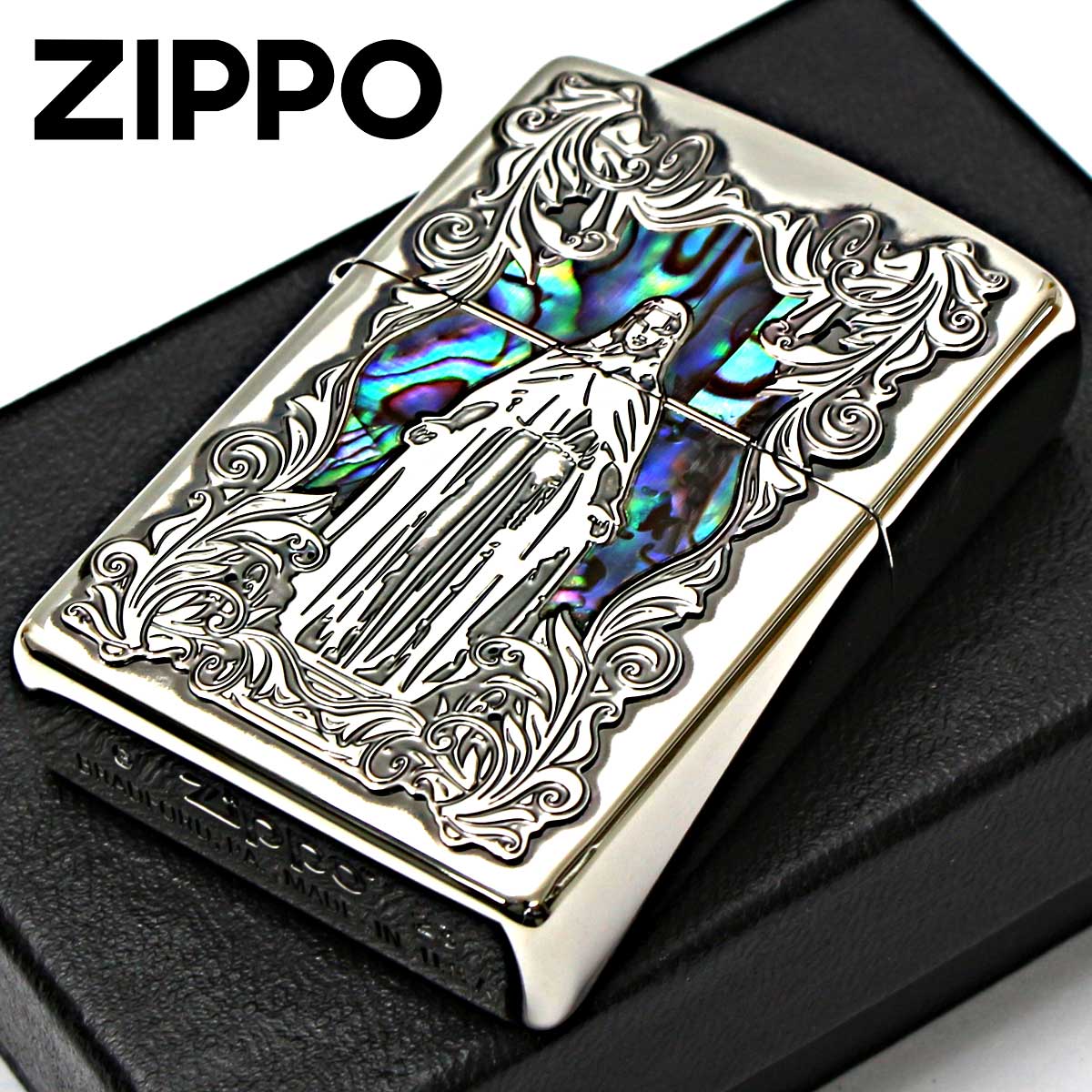 Zippo ジッポライター シェル 貝 マリア ニッケルいぶし 63450198 メール便専用商品