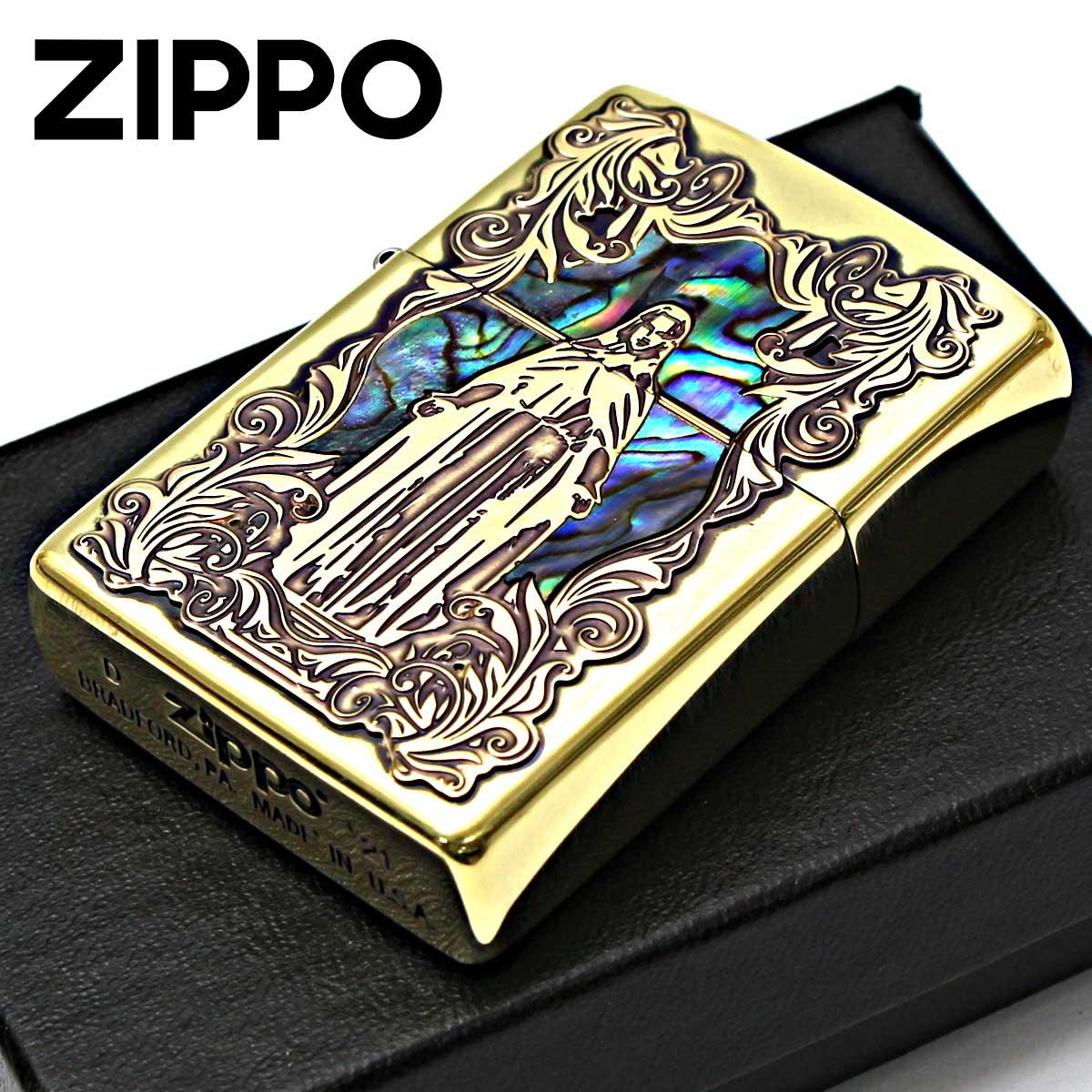 Zippo ジッポライター シェル 貝 マリア 真鍮いぶし 63450298 メール便専用商品