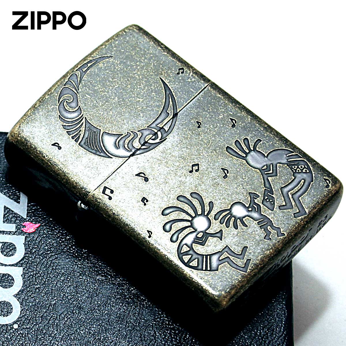 Zippo ジッポライター ココペリ 精霊 アメリカンインディアン ブラス 1201S611 メール便専用商品
