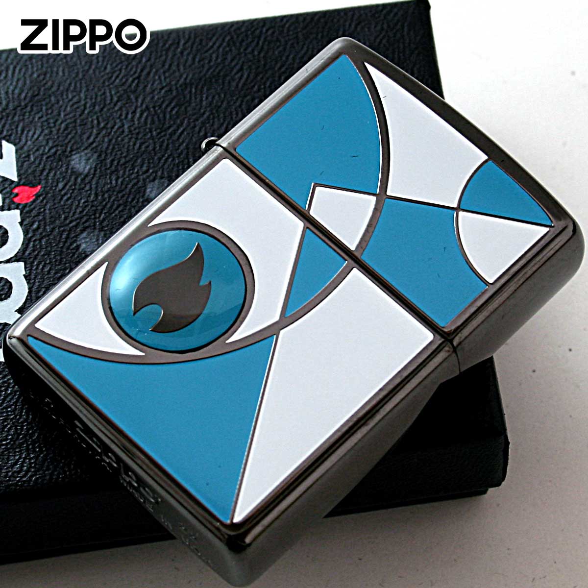 Zippo ジッポライター 炎 アイコンフレーム モザイク ブラック ブルー ホワイト Mosaic BK BL WH 1201S856 メール便専用商品