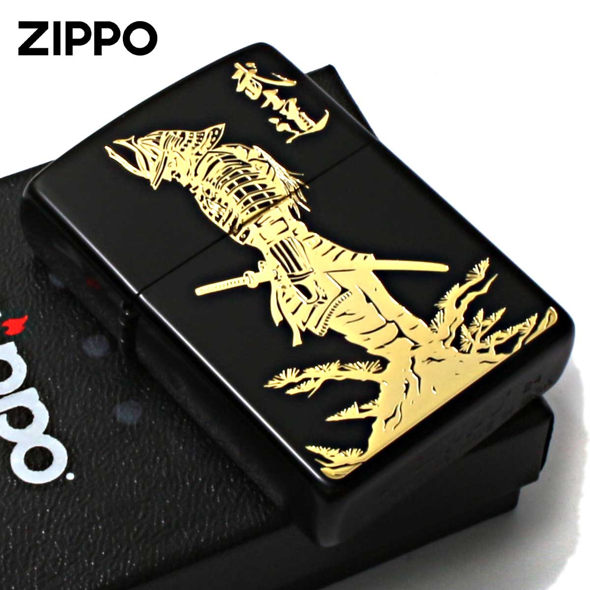 Zippo ジッポライター 武士道 BUSHIDO 和柄 鎧 兜 ブラック 金差し 1201S901 メール便専用商品