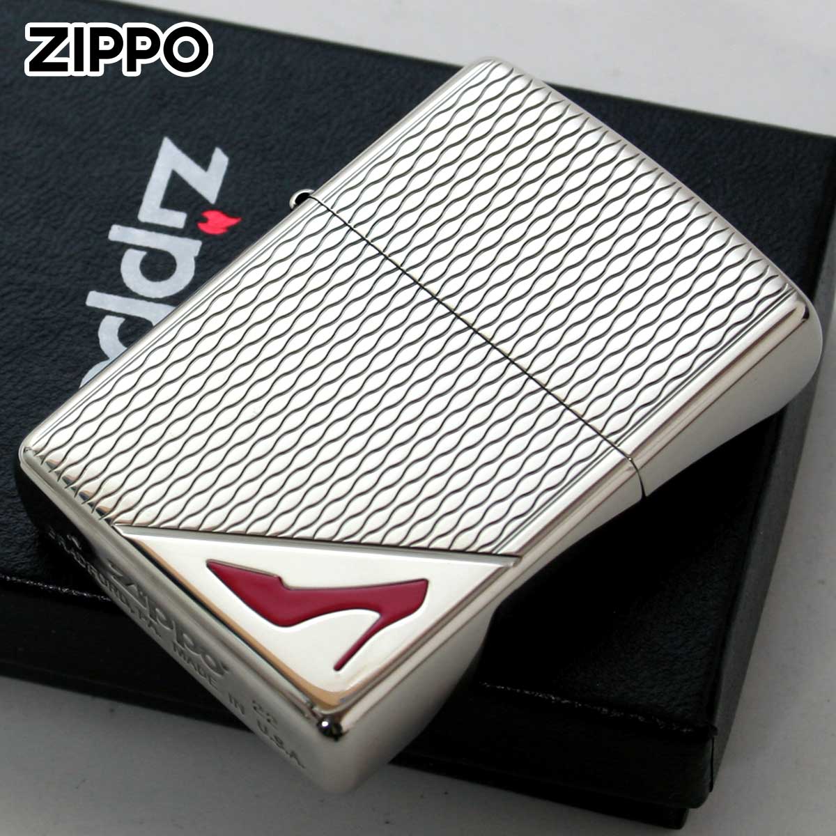 Zippo ジッポライター レッドハイヒール 両面彫刻 ニッケルいぶし RED High heels Nickel Oxidized NO メール便専用商品