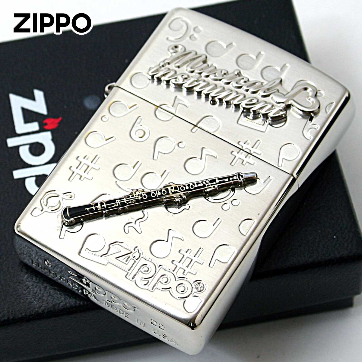 Zippo ジッポライター オーボエ 楽器 メタル Musical instrumet White Nickel SATIN WNS-オーボエ メール便専用商品 5,861円