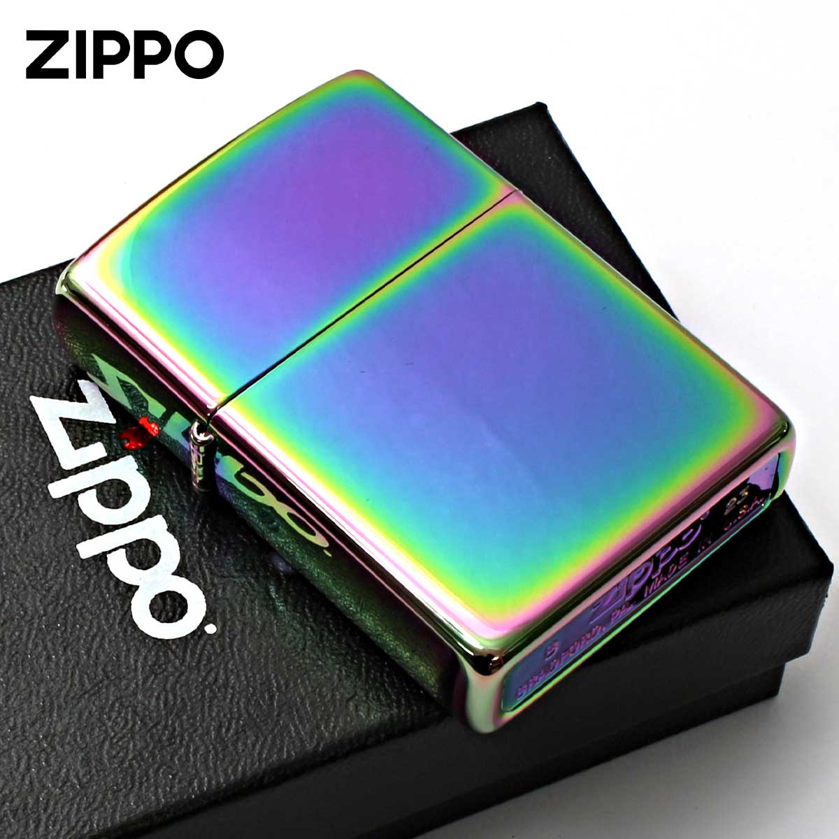 楽天市場】Zippo ジッポライター 無地 虹 スペクトラム 鏡面