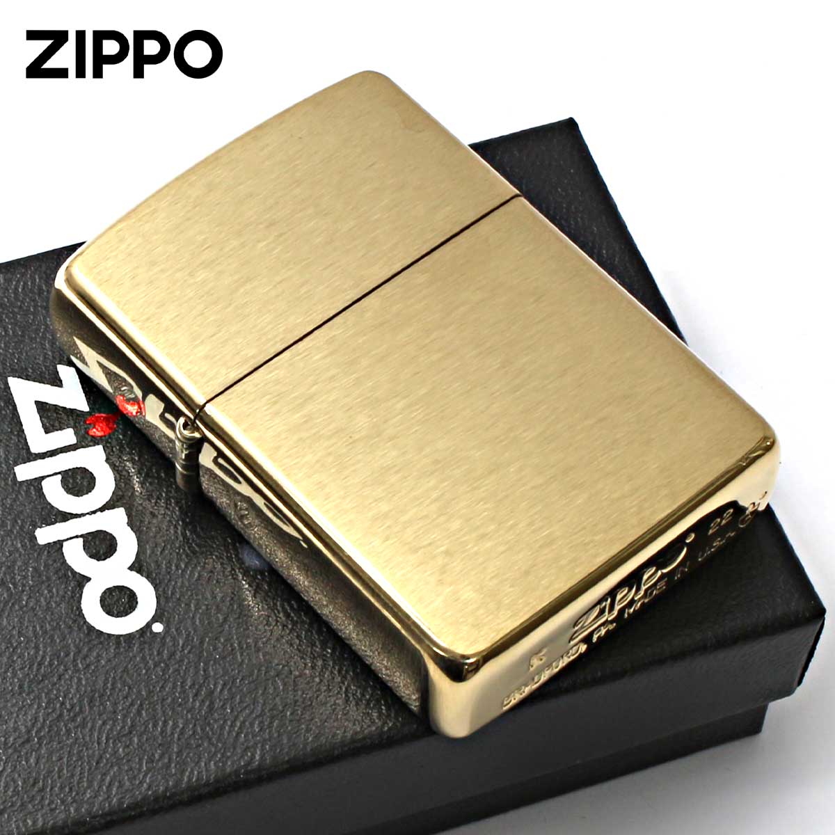 Zippo ジッポライター アーマー 無地 真鍮無垢 ブラス つや消し ブラッシュドソリッドブラス ARMOR Brushed Solid Brass No.168 メール便専用商品