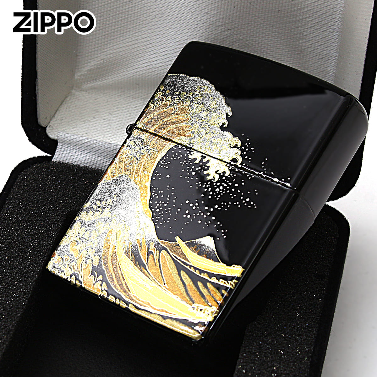 Zippo ジッポライター 本金蒔絵 波富士 伝統工芸 和柄 ゴールドタンク 2LA-NAMIFUJI メール便専用商品