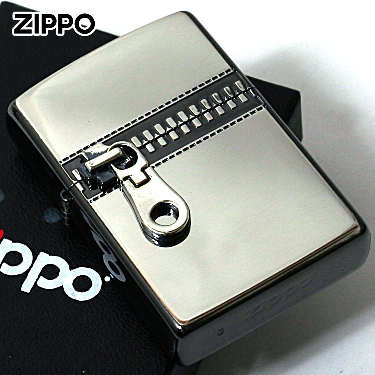 Zippo ジッポライター ジッパー メタル 両面加工 ZIPPER ZIPPO ニッケル ブラック NiBイブシ メール便専用商品