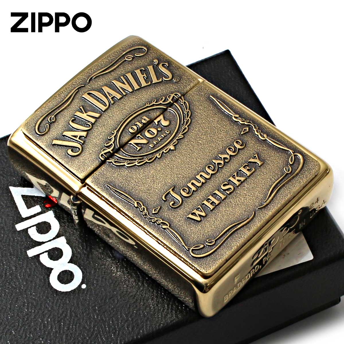 Zippo ジッポライター ジャックダニエル 酒 ロゴ Jack Daniel's Label Brass ポリッシュ ブラス 254BJD.428 メール便専用商品