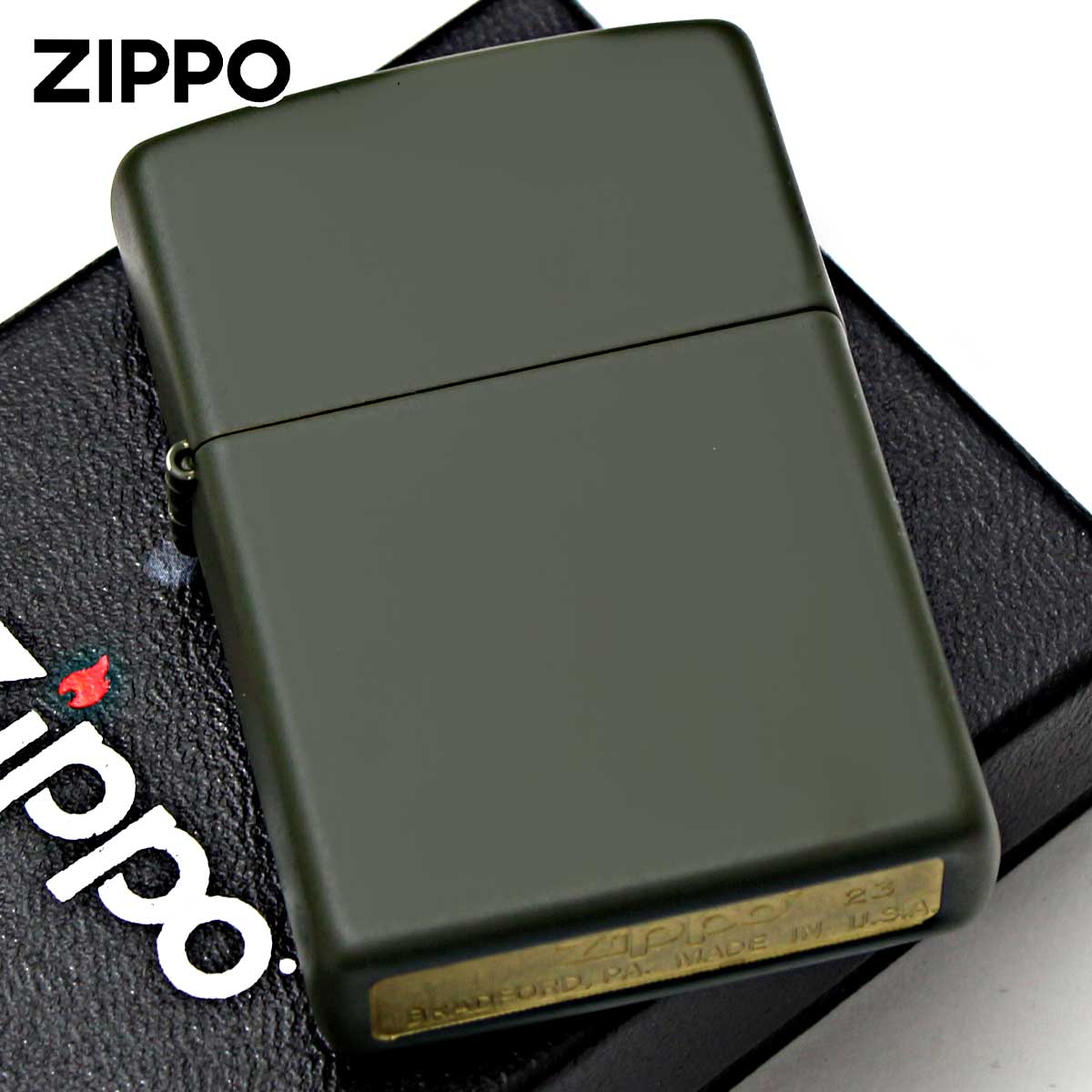 布袋寅泰Zippo オリーブグリーン 幾何学模様ライター 布袋寅泰Zippo オリーブグリーン 幾何学模様ライター