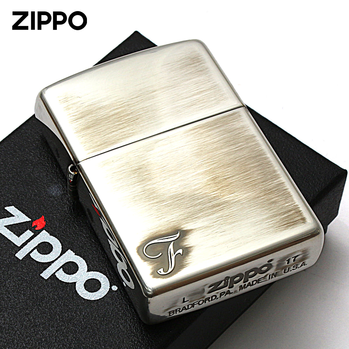 Zippo ジッポライター アルファベット イニシャル The alphabet F シルバーいぶし 80014 メール便専用商品