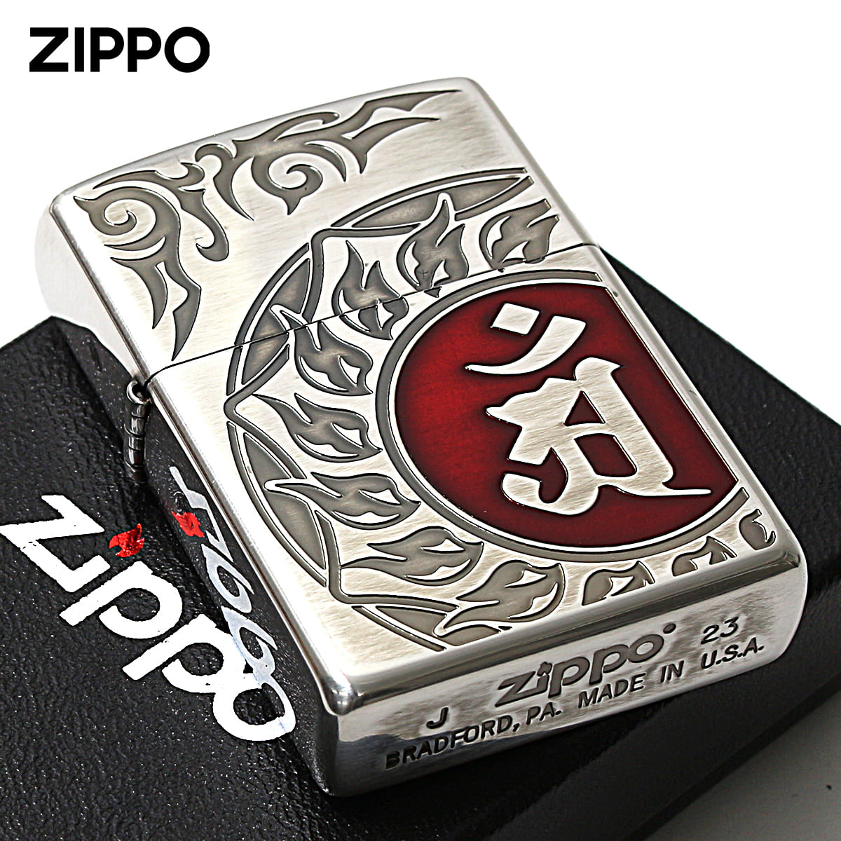 Zippo ジッポライター 梵字 bonji アン 銀メッキいぶし 80038 メール便専用商品