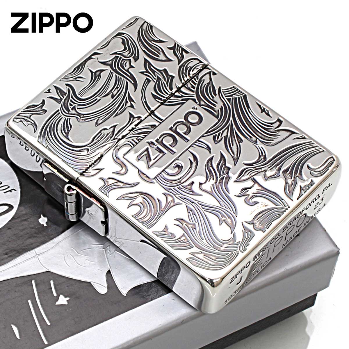 楽天市場】Zippo ジッポライター 1935レプリカ アラベスク 唐草 両面