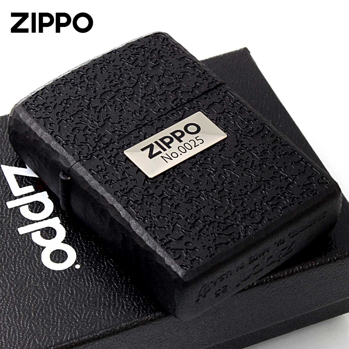 Zippo ジッポライター ARMOR アーマー ZIPPO LOGO METAL ディープ ブラック ジッポ ロゴ メタル シリアル番号 シルバープレート M・3Side Leuter DB S メール便専用商品
