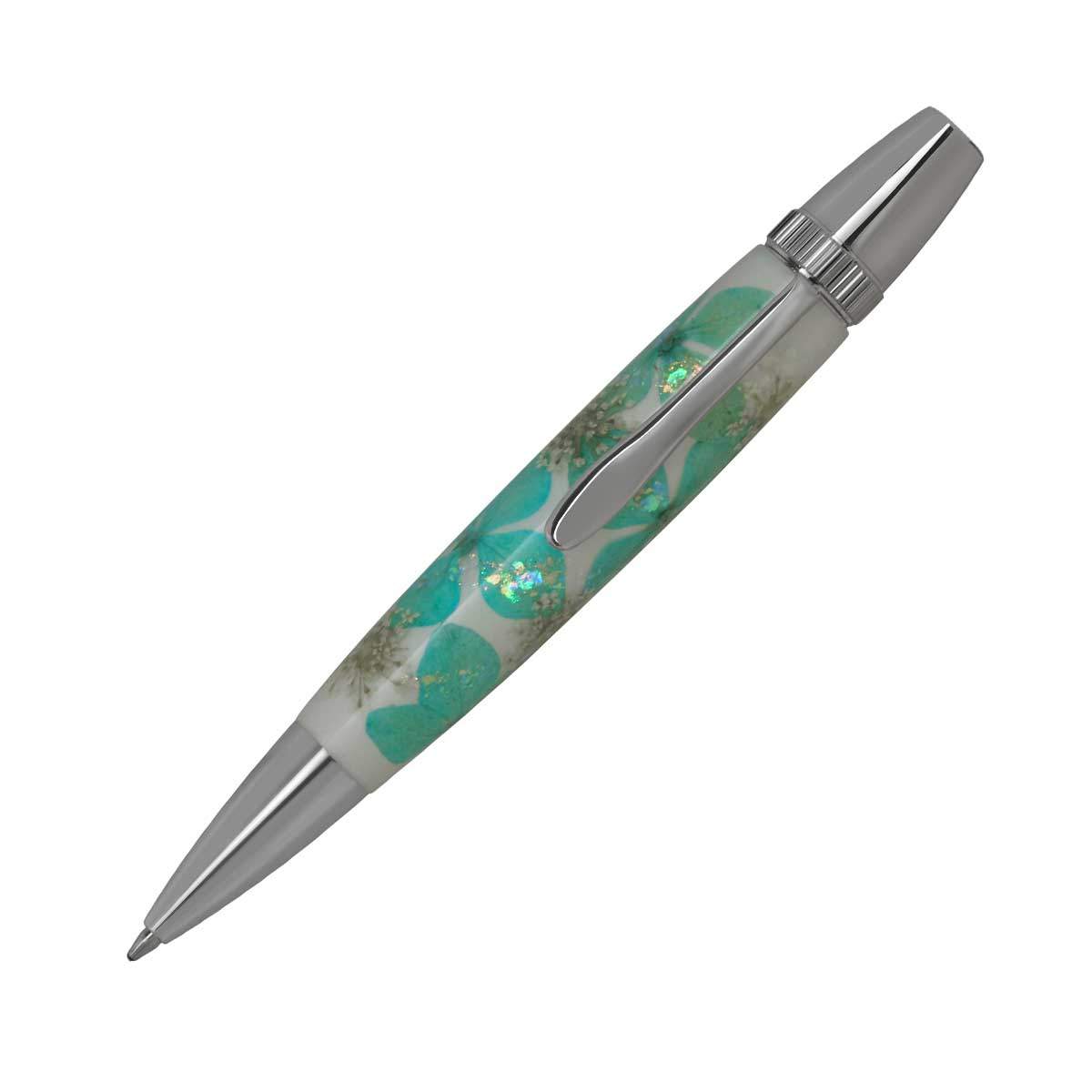 F-STYLE Flower Pen 押花 ボールペン TFB2020 紫陽花 水色 YMEX