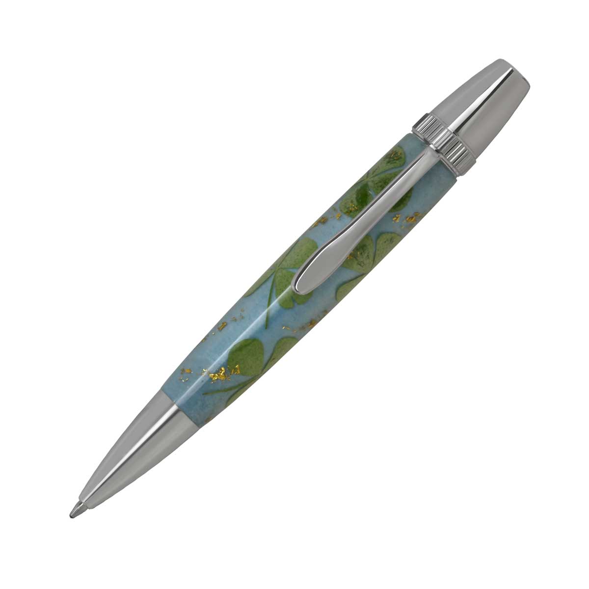 F-STYLE Flower Pen 押花 ボールペン TFB2021 四つ葉のクローバー 水色 YMEX｜輸入雑貨のネットストア AKIHA