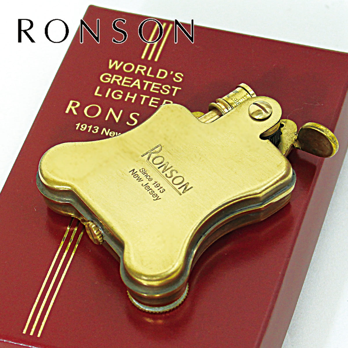 RONSON ロンソン バンジョー ブラスサテン フリントオイルライター R01-1031 メール便専用