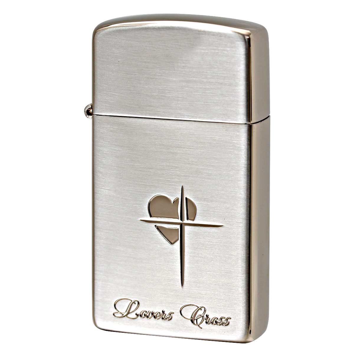 Zippo ジッポー ラバーズ クロス スリム ハート 銀サテーナ＆ピンクゴールド Lovers Cross 63040398 プレゼント 贈り物 女性 かわいい オプション購入で名入れ可