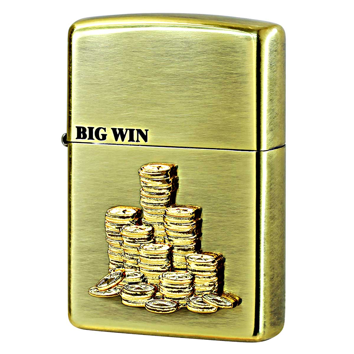 Zippo ジッポー ビッグウィン 大勝利 コインの山 メタル BIG WIN Metal 真鍮いぶし 63490298 プレゼント 贈り物 男性 かっこいい ギャンブル カジノ オプション購入で名入れ可