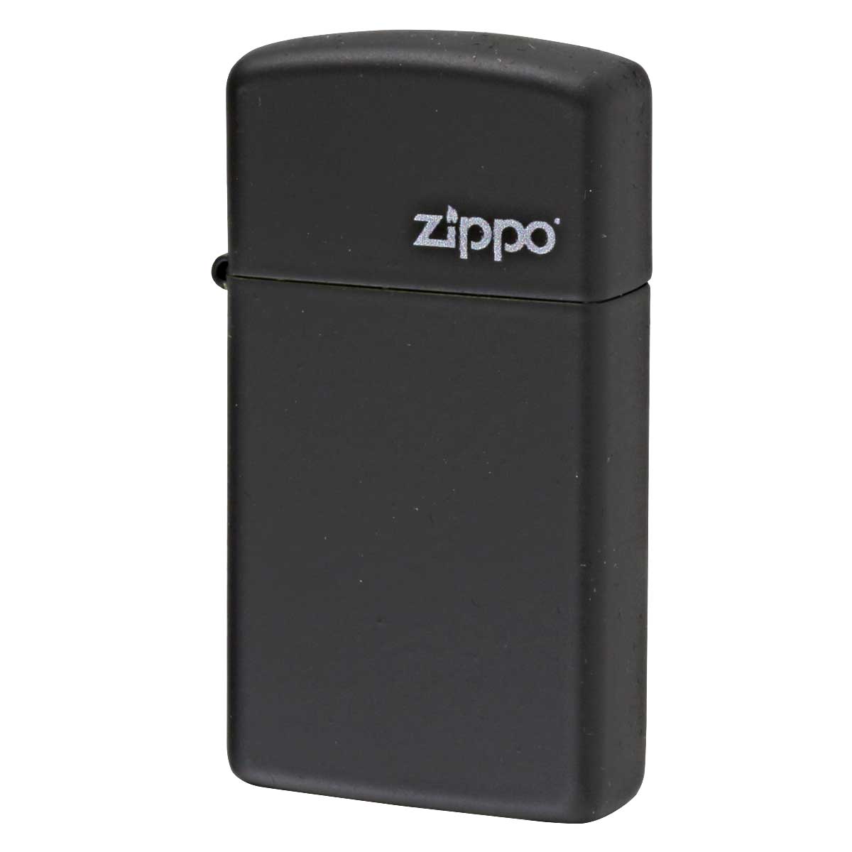 Zippo ジッポー スリム ブラック マット ジッポ ロゴ SLIM Black Matte Zippo Logo 1618ZL プレゼント 贈り物 女性 シンプル オプション購入で名入れ可 メール便可