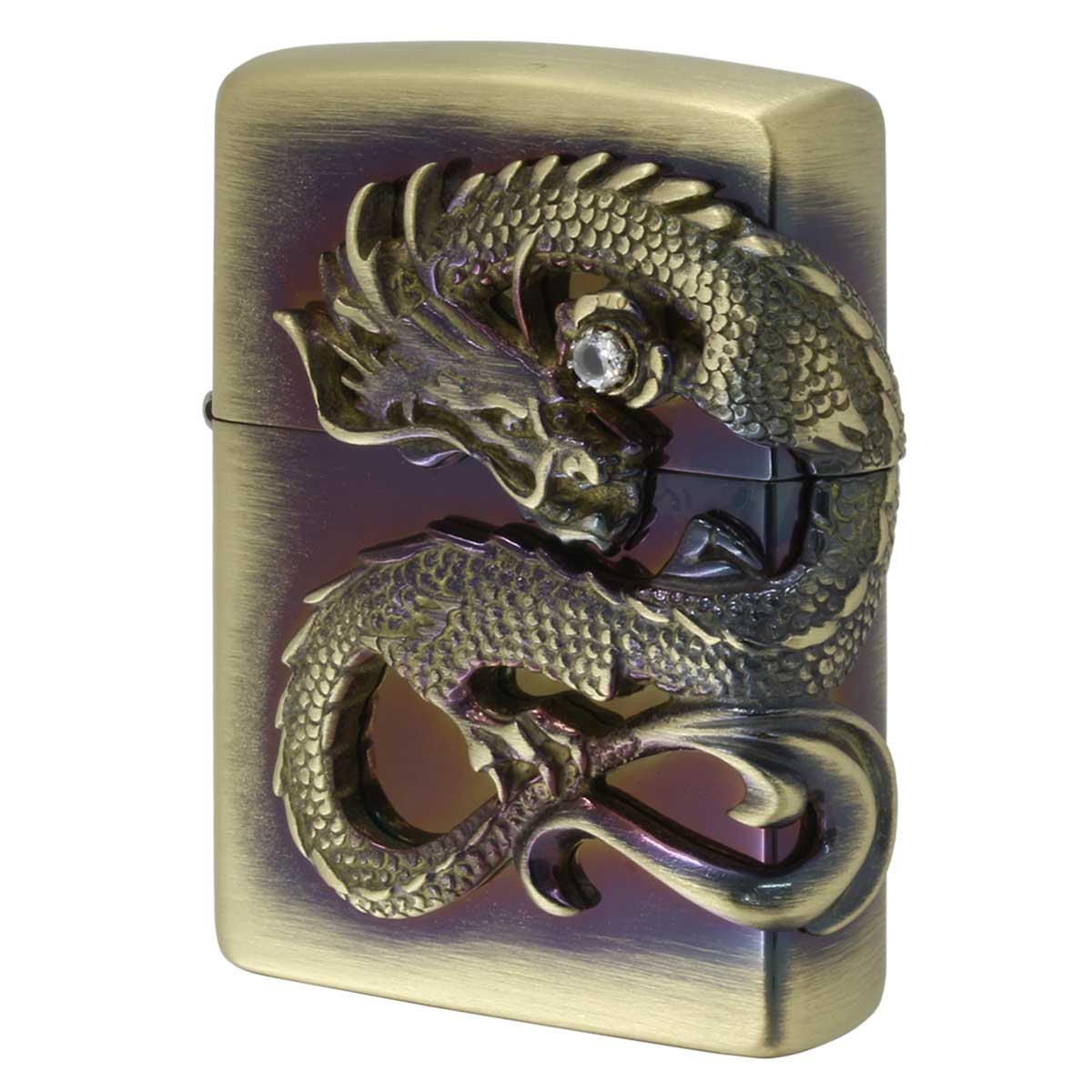 Zippo ジッポー 龍サイドメタル 1 真鍮古美 DS-BS zippo ジッポライター オプション購入で名入れ可 メール便可 オープニング  大放出セール