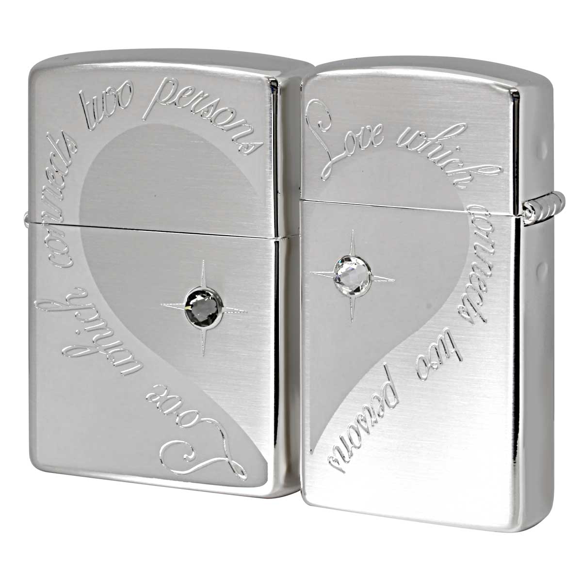 ZIPPO - ■美品■ ZIPPO ジッポー 2004年製 ペアハートセット you are my destiny 高級ライター オイルライター 2点セット シルバー系 FM2855 ZIPPO □美品□ ジッポー 2004年製 ペアハートセット you are my