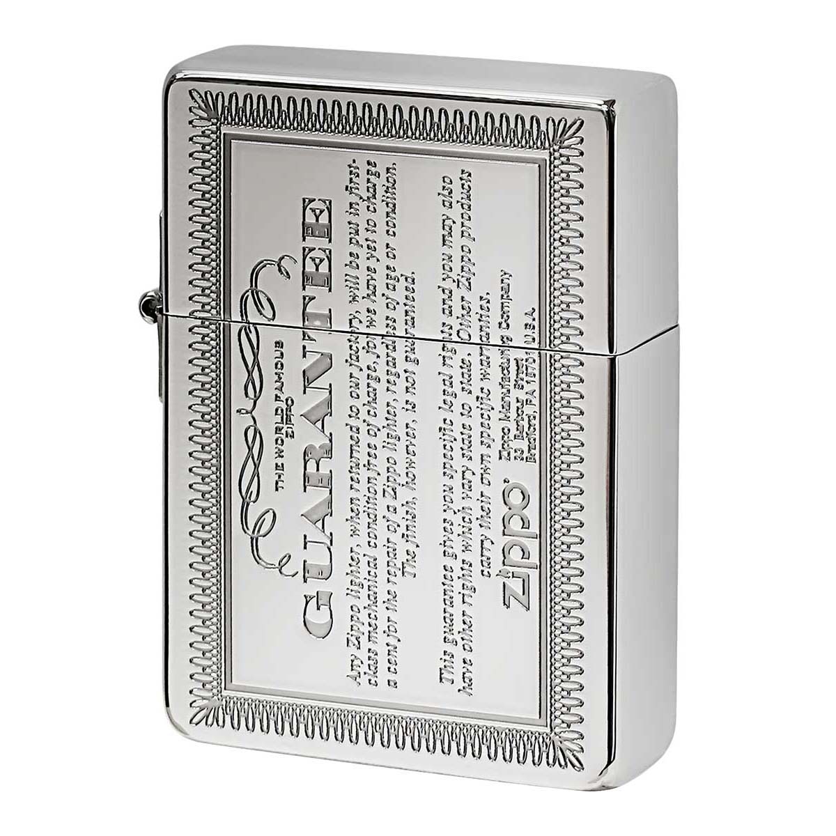 Zippo ジッポー 1935レプリカ ギャランティー柄 保証書 シルバー GUARANTEE No.1935 1201S663 プレゼント 贈り物 男性 かっこいい オプション購入で名入れ可