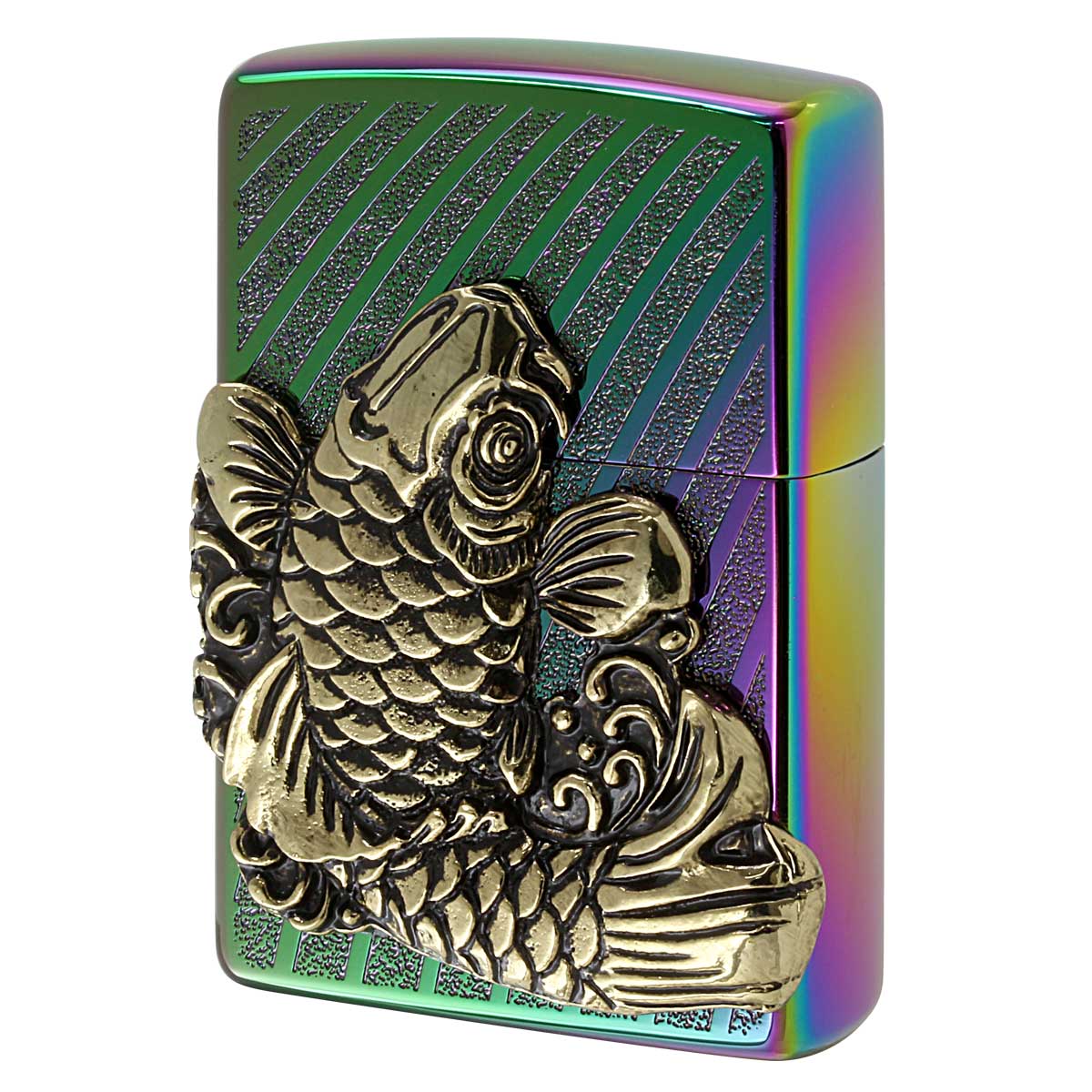Zippo ジッポー 鯉 龍 ドラゴン 登竜門 レインボー ブラスメタル貼り チタンコーティング TC-R Br プレゼント 贈り物 縁起物 オプション購入で名入れ可 8,547円