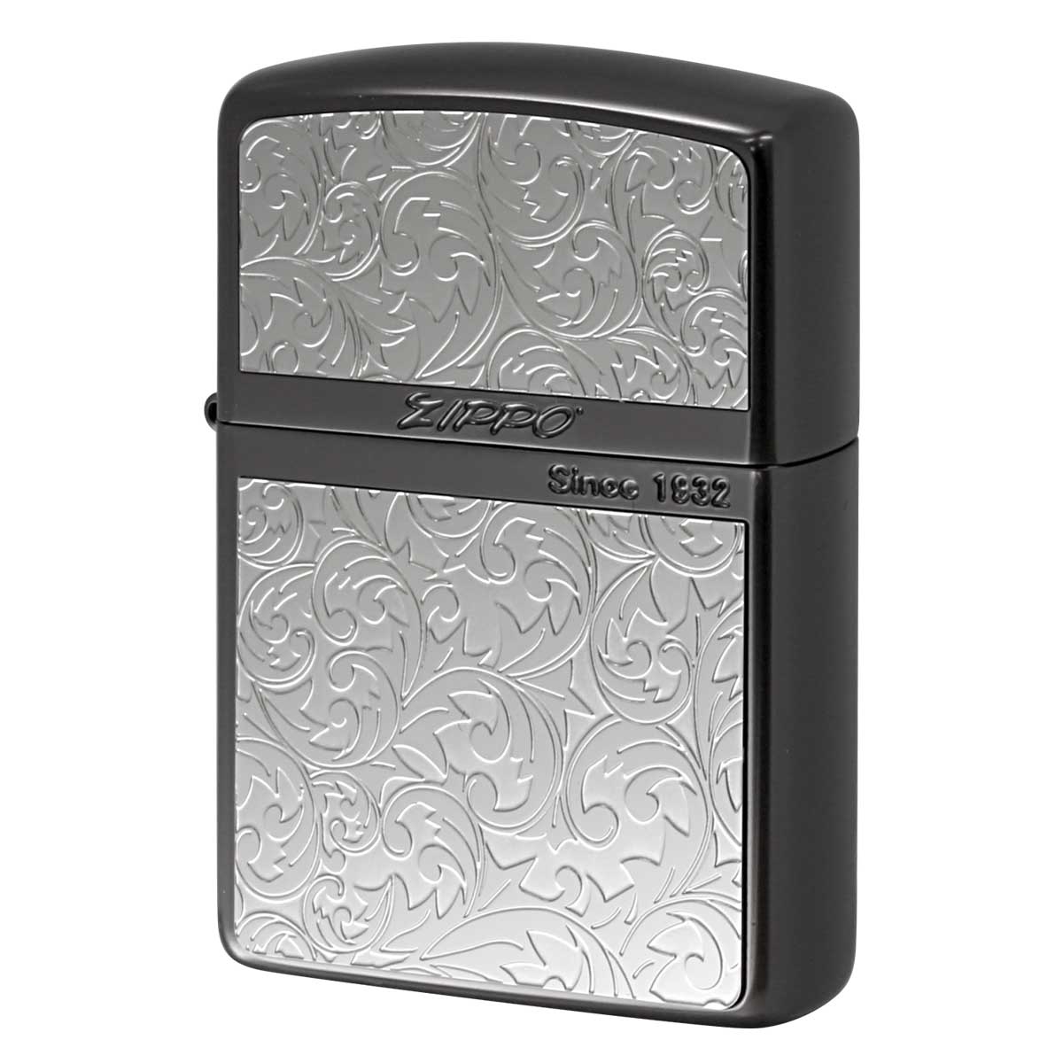 Zippo ジッポー ARMOR アーマー 唐草 アラベスク プレート ブラック Bk プレゼント 贈り物 女性 かわいい オプション購入で名入れ可