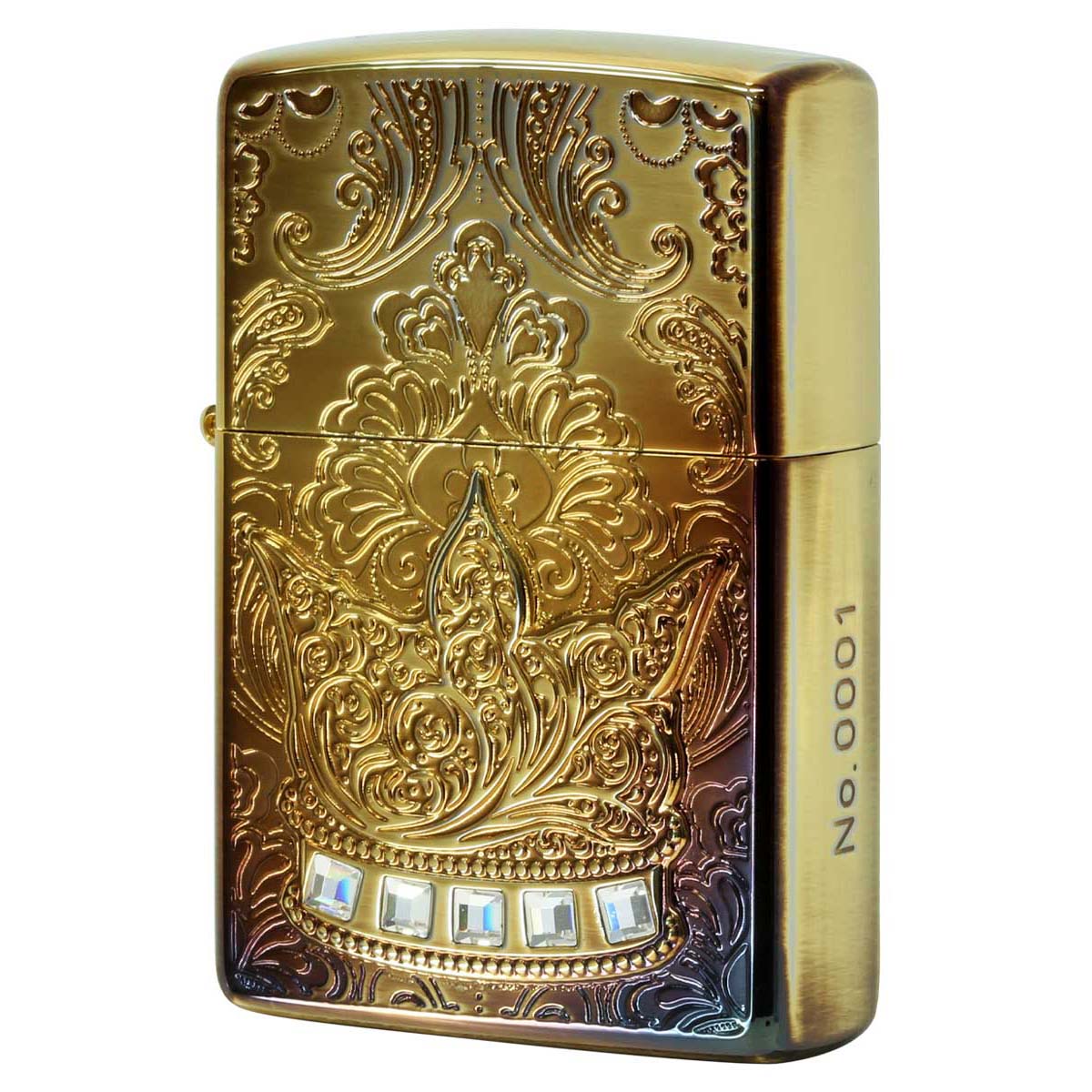 楽天市場】【名入れ無料】zippo ジッポ ジッポー THE CROWN (A) Brass