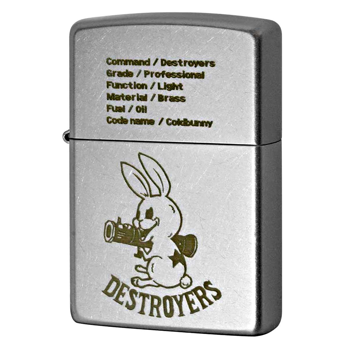 Zippo ジッポー コールドバニー オールド仕上げ デストロイヤーズ DESTROYERS OLD FINISH 2OF-COLDBUNNY プレゼント 贈り物 男性 女性 かわいい アンティーク風 オプション購入で名入れ可 メール便可