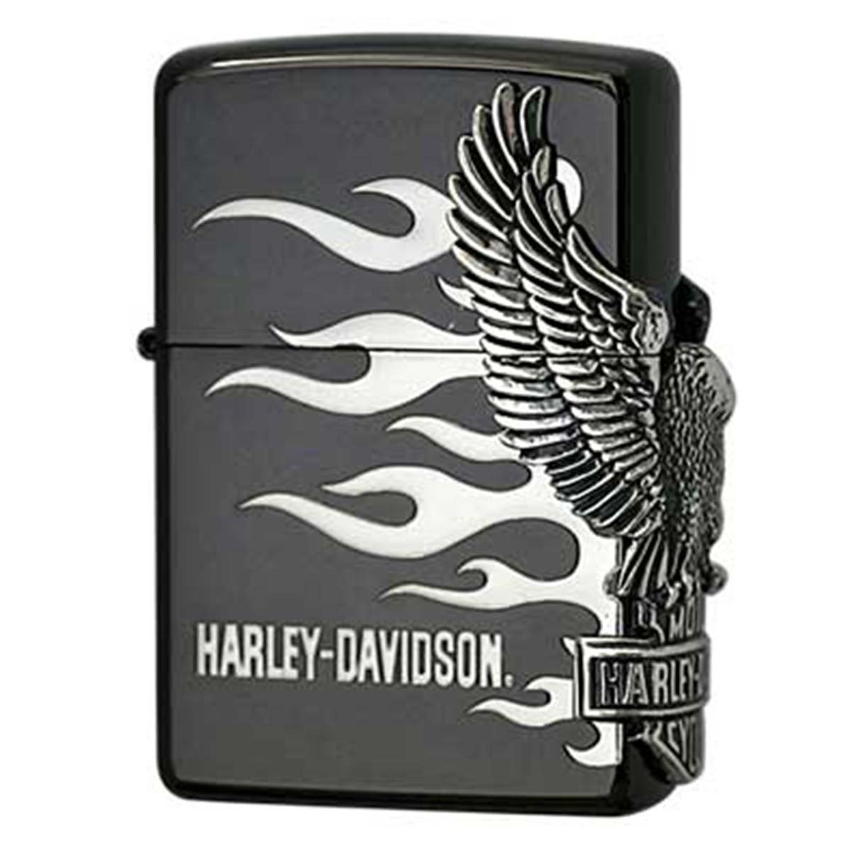 Zippo ジッポー ハーレーダビッドソン 日本限定モデル バイク 二輪 モーターサイクル Harley Davidson ブラックイオンコーティング サイドメタル オフィシャルライセンス品 HDP-02 プレゼント 贈り物 男性 かっこいい ブランド 公式 オプション購入で名入れ可