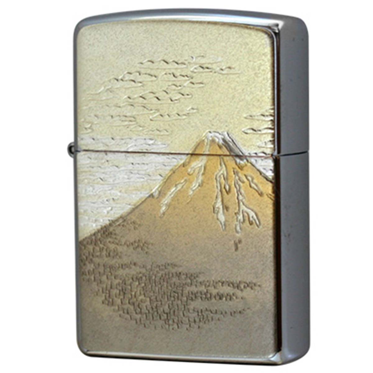 Zippo ジッポー 電鋳板 プレート貼り 和柄 伝統工芸 富士 プレゼント 贈り物 男性 女性 かっこいい オプション購入で名入れ可 メール便可
