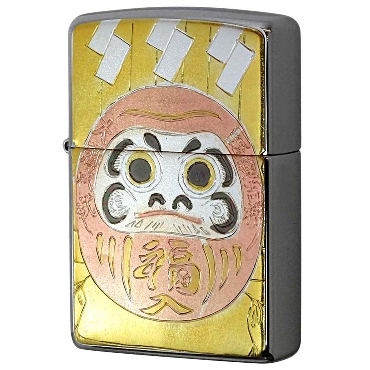Zippo ジッポー 電鋳板 プレート貼り 和柄 伝統工芸 達磨 プレゼント 贈り物 男性 女性 かっこいい オプション購入で名入れ可 メール便可