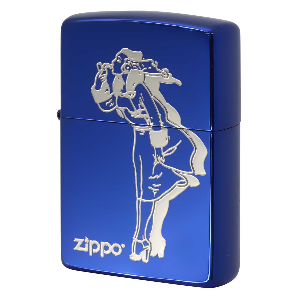 Zippo ジッポー クラシカル ウインディ Windy ブルー BLイオン プレゼント 贈り物 男性 女性 オプション購入で名入れ可