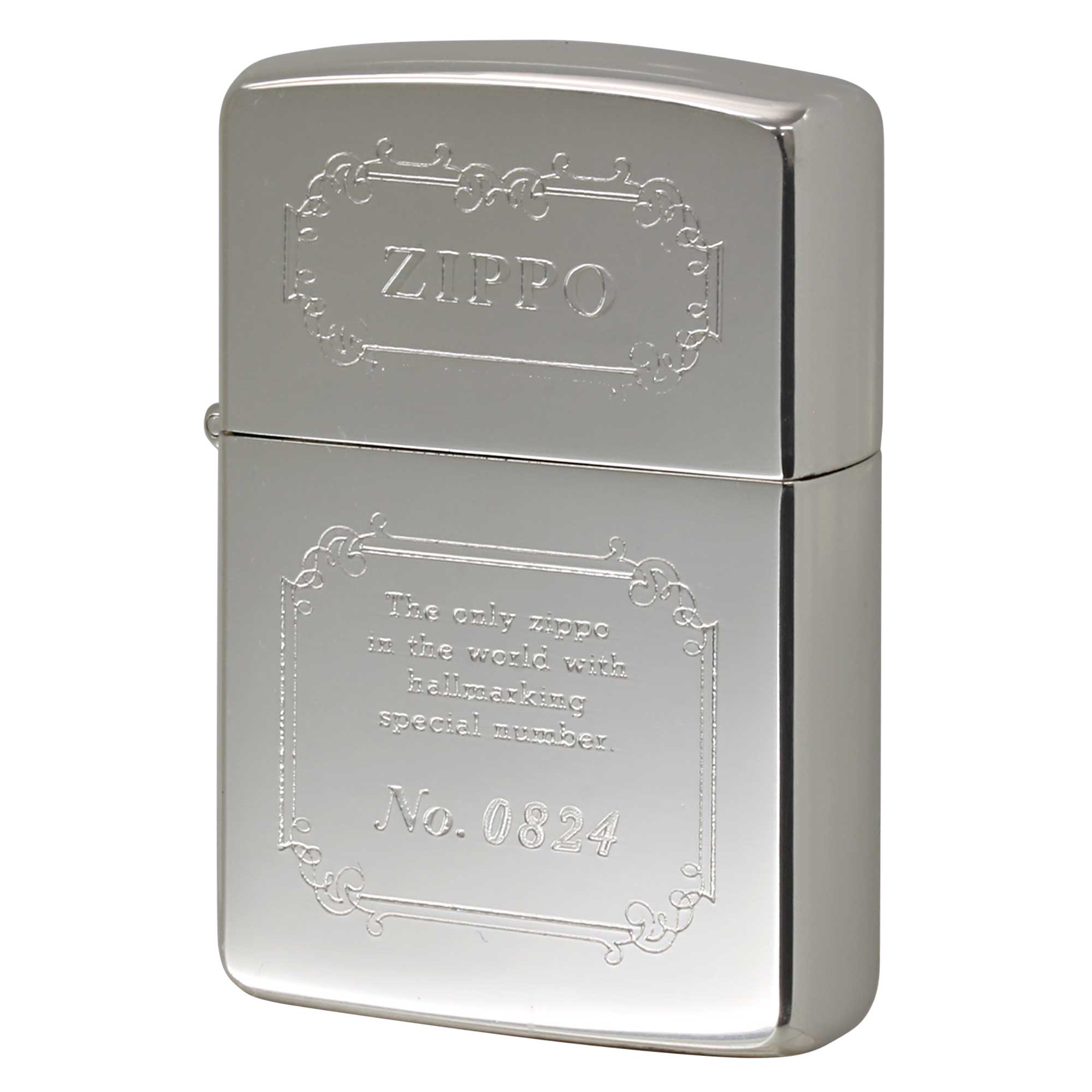 絶版/ヴィンテージ Zippo ジッポー 【中古】 1988年製造限定1000個 SILVER 20ミクロン シリアルナンバー入りNo.0824