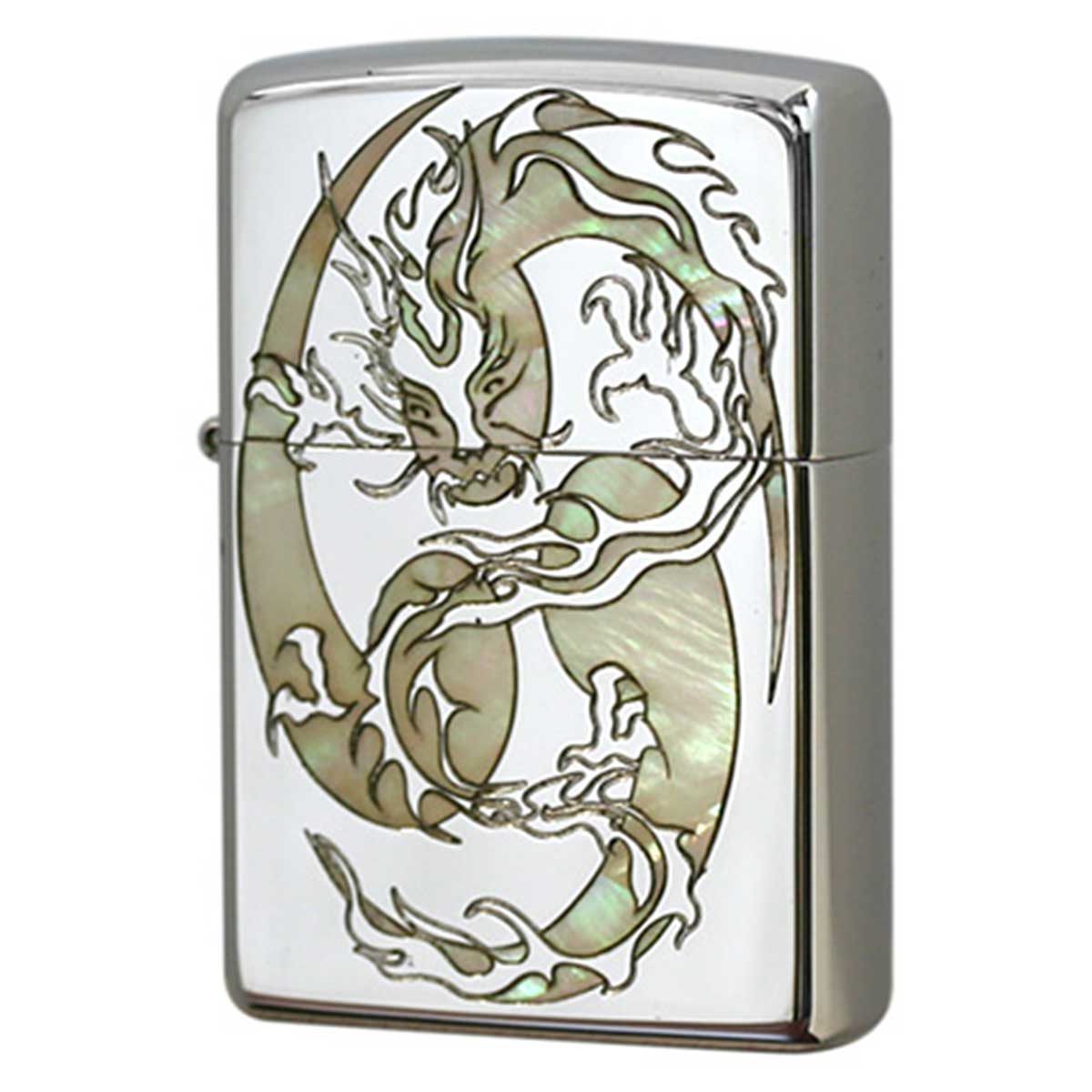 Zippo ジッポー DRAGON SHELLY ドラゴン シェル 貝 象嵌 DGS-A プレゼント 贈り物 男性 オプション購入で名入れ可 メール便可
