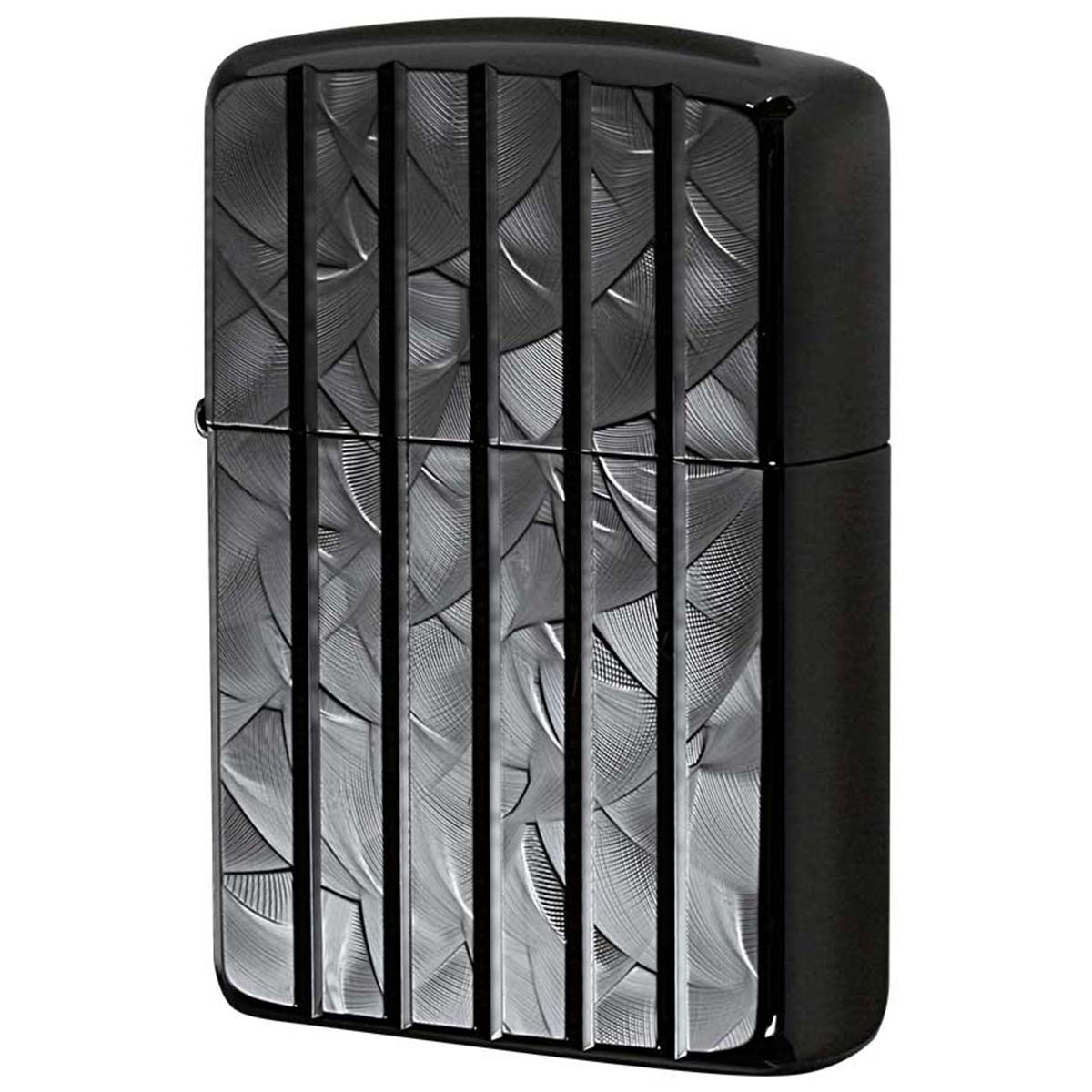 Zippo ジッポー アーマー ウェーブカット 両面加工 彫刻 ブラックニッケル ARMOR Wave Cut 162BWCA プレゼント 贈り物 男性 女性 シンプル オプション購入で名入れ可