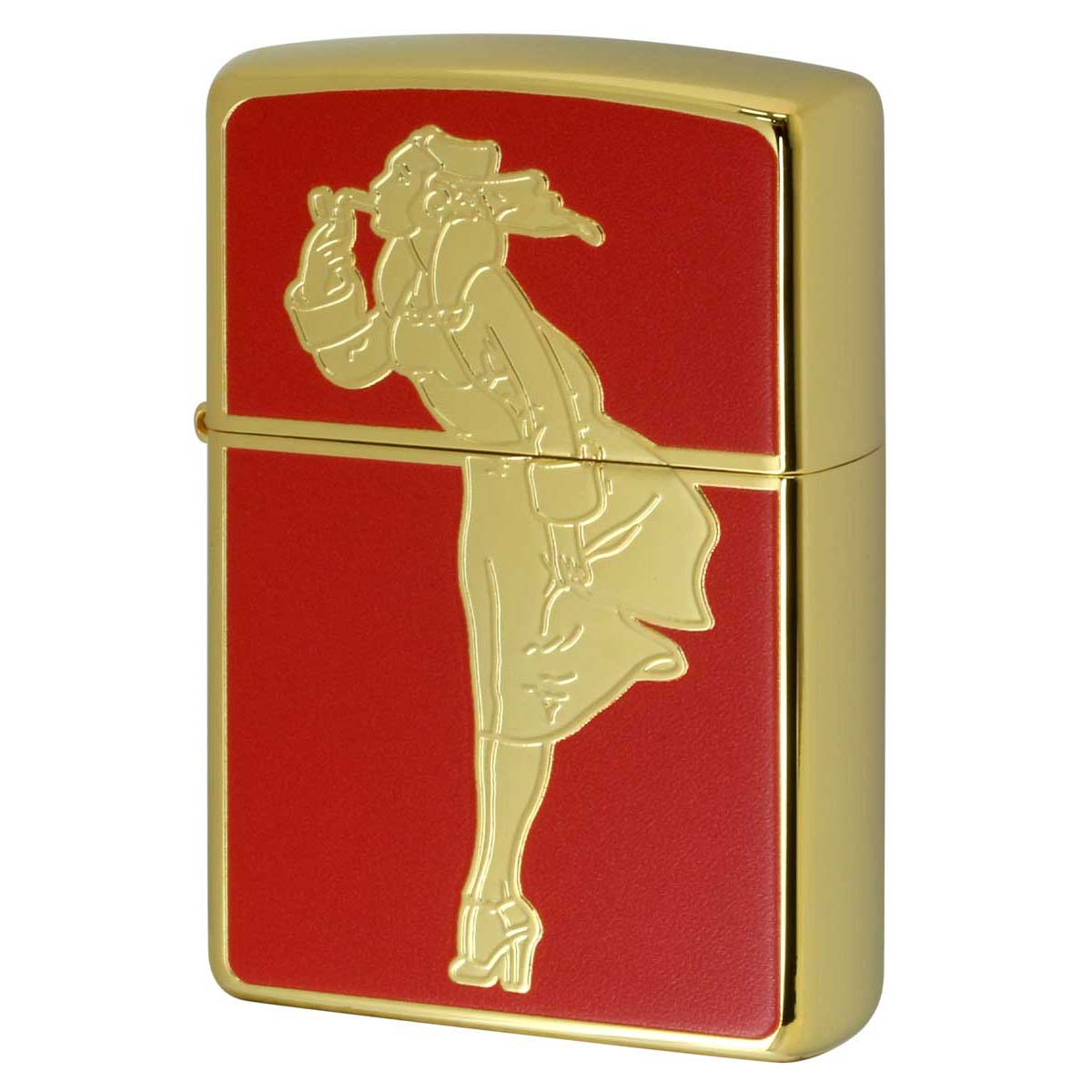 Zippo ジッポー ウィンディー ガール ゴールド レッド WINDY Gold Serise ゴールドタンク G-RD プレゼント 贈り物 男性 かっこいい オプション購入で名入れ可｜フラミンゴ 店