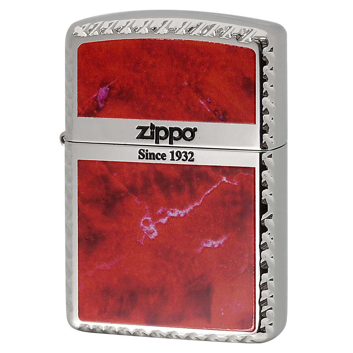 Zippo ジッポー アーマー 大理石調 マーブル柄 レッド クロスコーナカット 両面加工 Cross Cut Series MRD プレゼント 贈り物 男性 女性 かっこいい オプション購入で名入れ可｜フラミンゴ 店