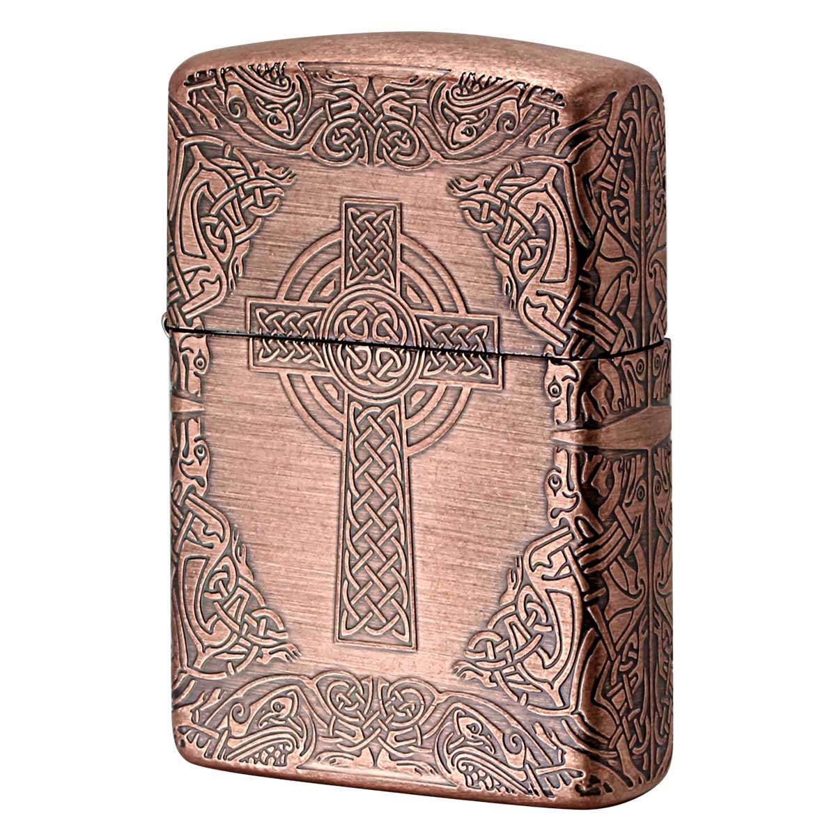Zippo ジッポー ARMOR アーマー クロス 十字架 Cross ケルティッククロス 銅イブシバレル CIB プレゼント 贈り物 男性 女性 信仰 オプション購入で名入れ可