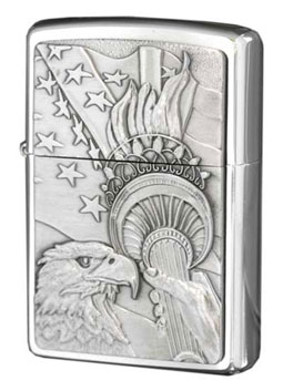 Zippo ジッポー イーグル アメリカ国旗 自由 愛国 Sometihing Patriotic ブラッシュドクローム 20895 プレゼント 贈り物 男性 かっこいい USAモデル オプション購入で名入れ可 メール便可