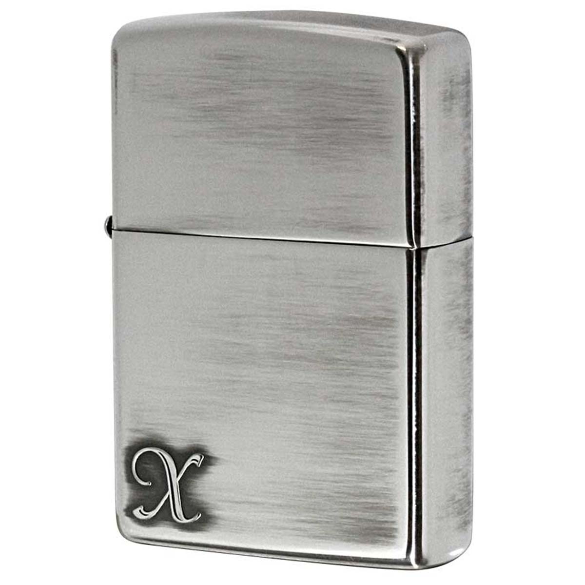 Zippo ジッポー アルファベット イニシャル The alphabet X シルバーいぶし 80032 プレゼント 贈り物 男性 女性 シンプル オプション購入で名入れ可 メール便可