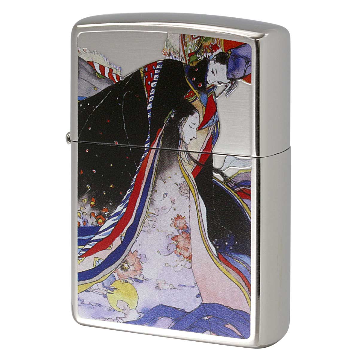 Zippo ジッポー 天野喜孝 Amano Yoshitaka 葵の上 源氏物語 銀メッキサテーナ仕上げ 80224 プレゼント 贈り物 男性 女性 オプション購入で名入れ可