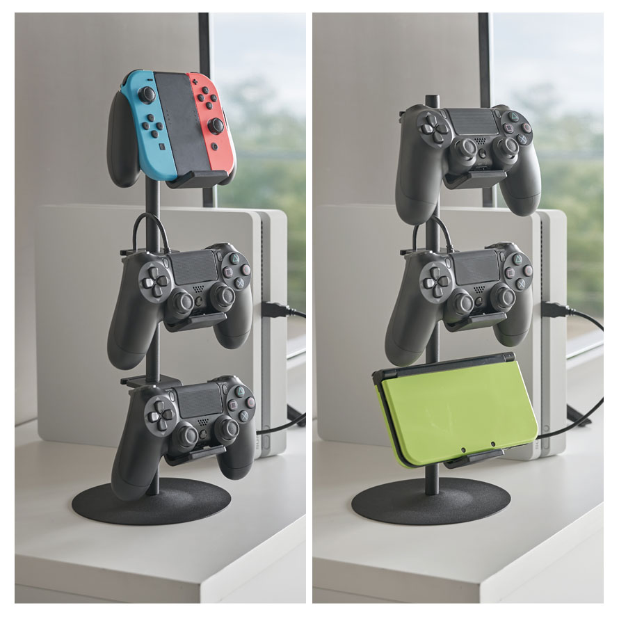 楽天市場 ゲーム機 コントローラー アイデア 収納 整理 テレビ台 収納ラック Smart ゲームコントローラー収納スタンド スマート 山崎実業 Yamazaki おしゃれ 白 ホワイト 黒 ブラック オトコの雑貨屋