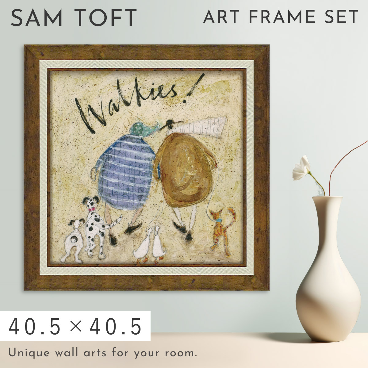 mami様オーダー作品「北欧柄のポップアート似顔絵」 北欧 スタイルの ポップ アート 似顔絵 雑貨/森/動物/鳥/柄